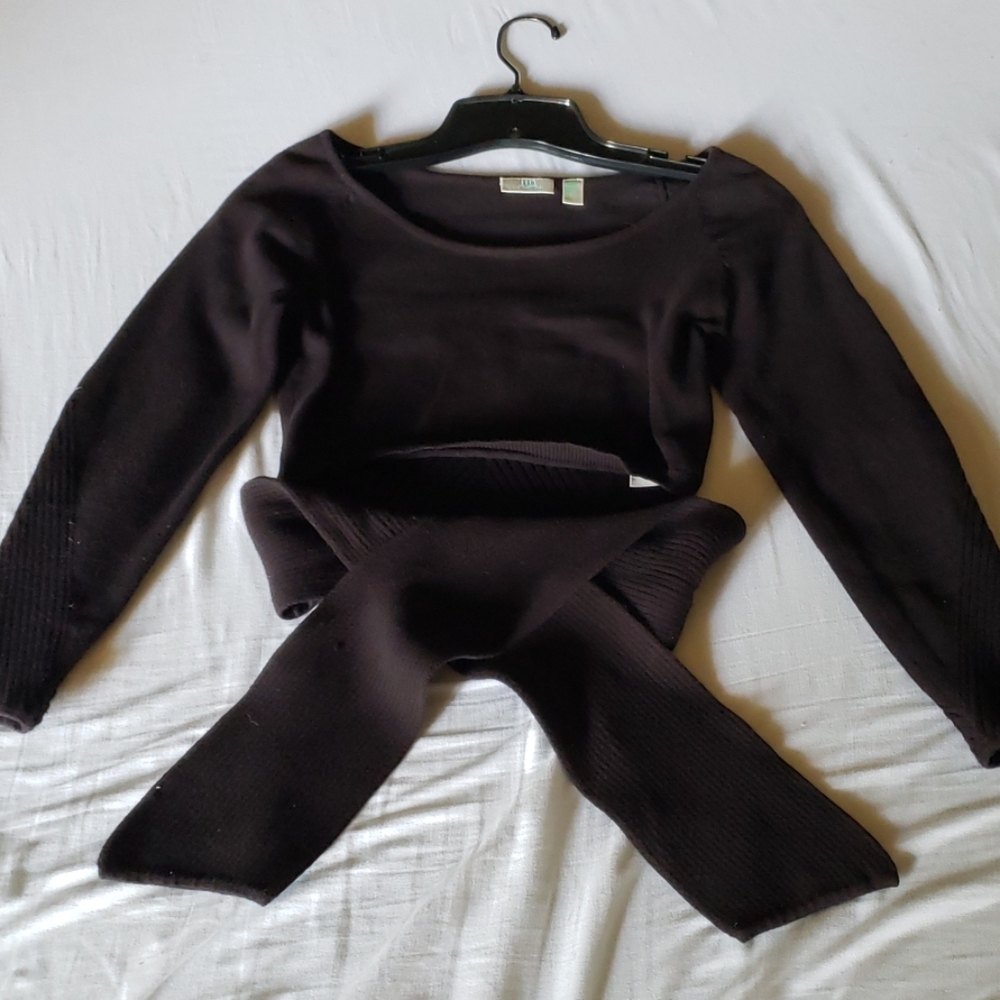 JLO 3/4 sleeves front tie crop shirt Small